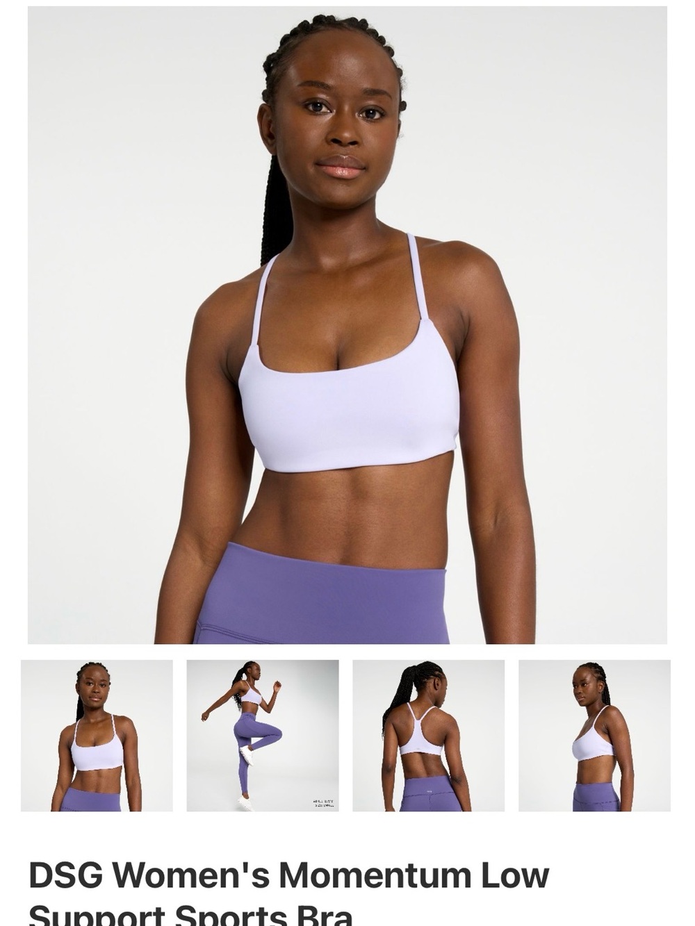 DSG Women's Momentum Low Support Sports Bra - Lavender